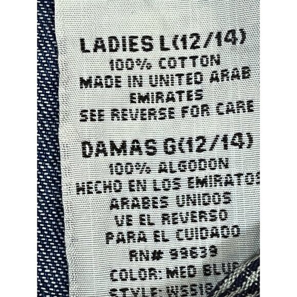 Vintage Denim Dress L Blue Western Chic Pearl Snap Classic Preppy Neutral 80s - Picture 11 of 13